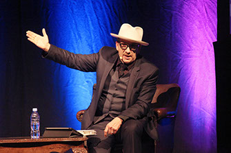 Elvis Costello in Conversation in The Royal Court Theatre in Liverpool 2015