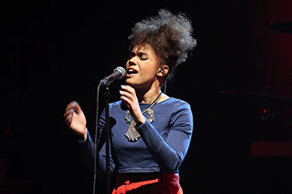 Andreya Triana performing at The Royal Liverpool Philharmonic Hall 2015