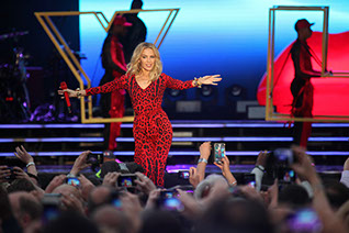Kylie Minogue performing at Haydock Park Racecourse